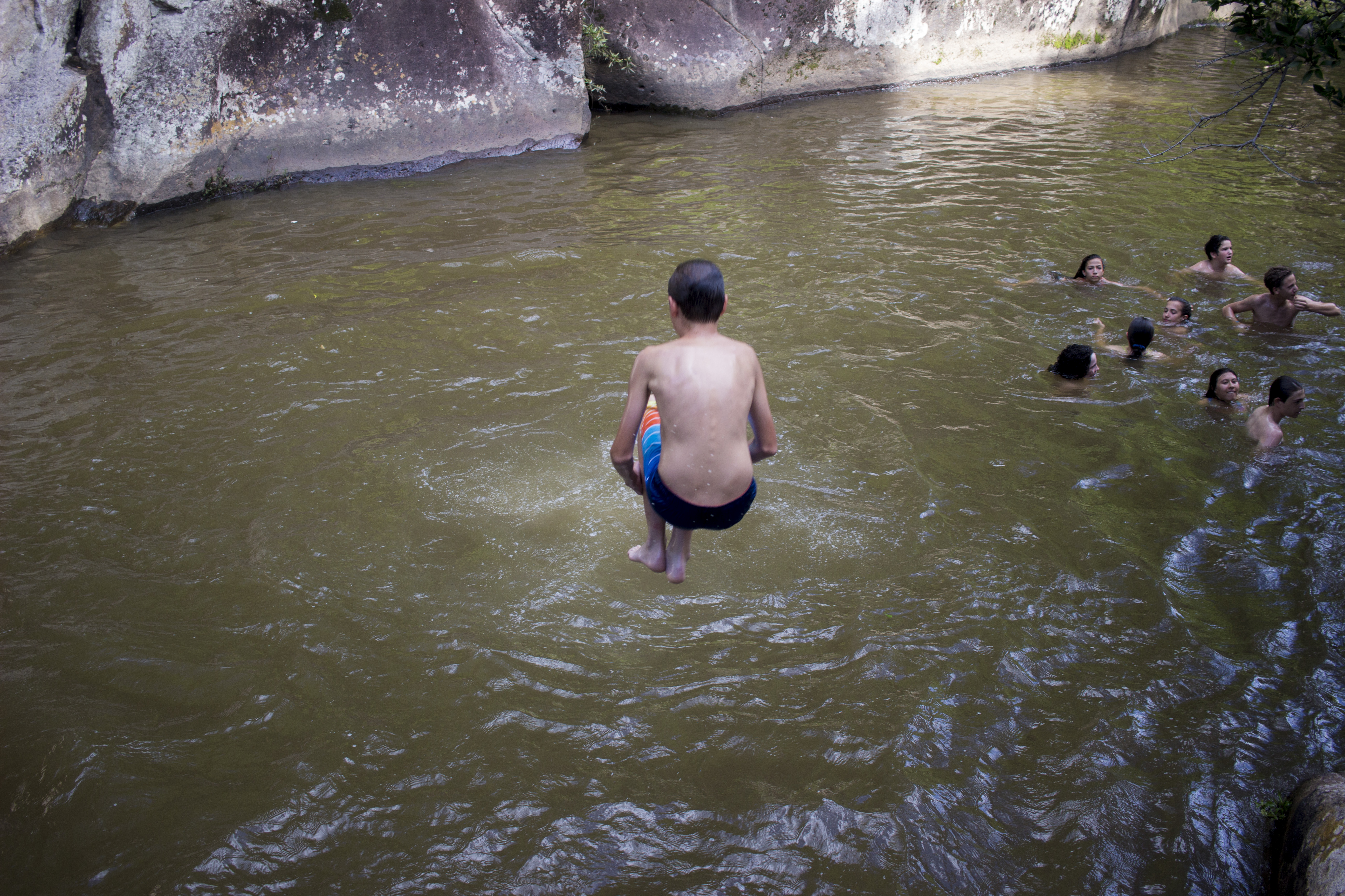 Dylan cannonballing post-mud