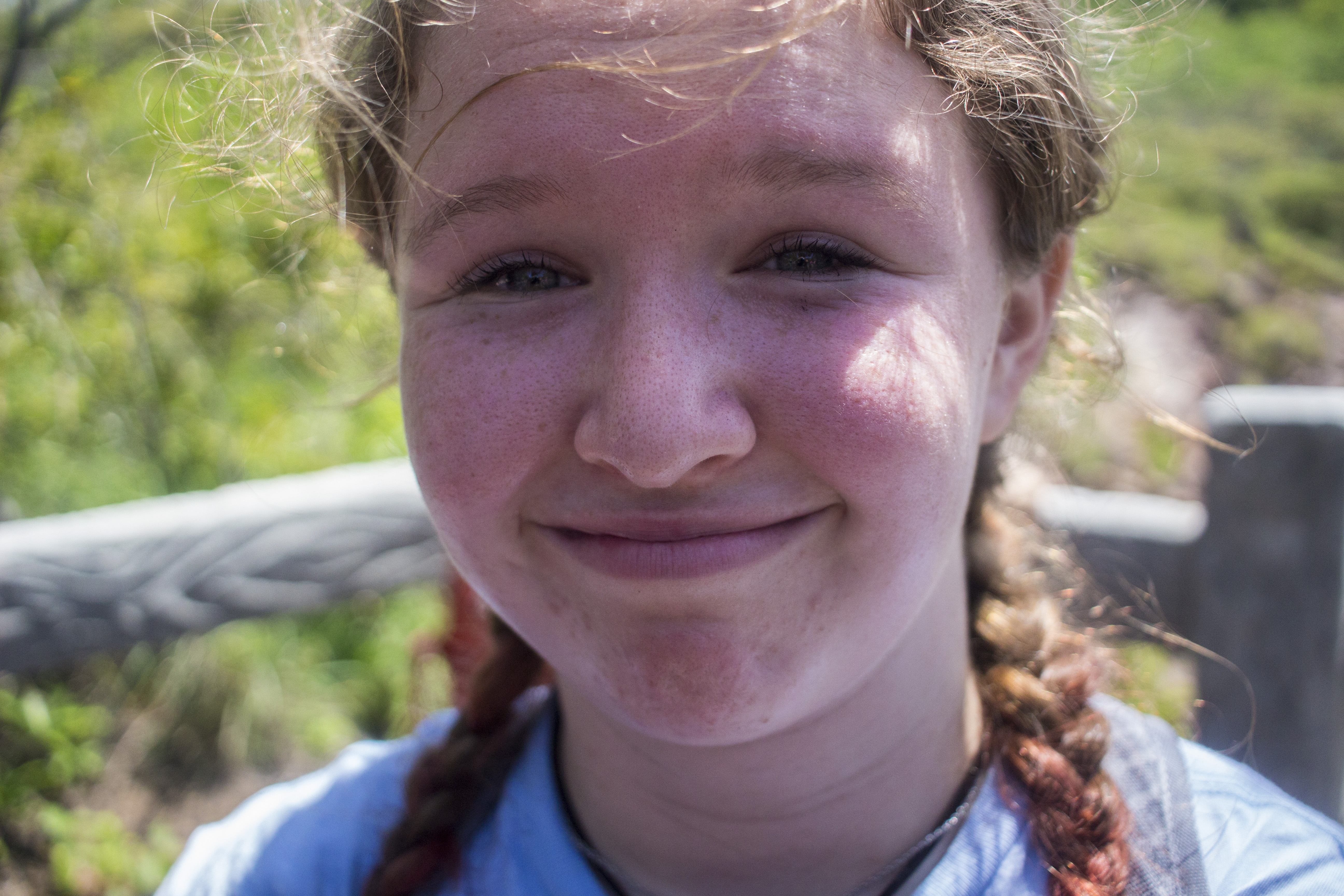 Sarah, all smiles and only a little sunburnt